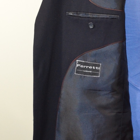 Ferretti 44R Sport Coat Blazer Suit Jacket Navy Si - Picture 6 of 8